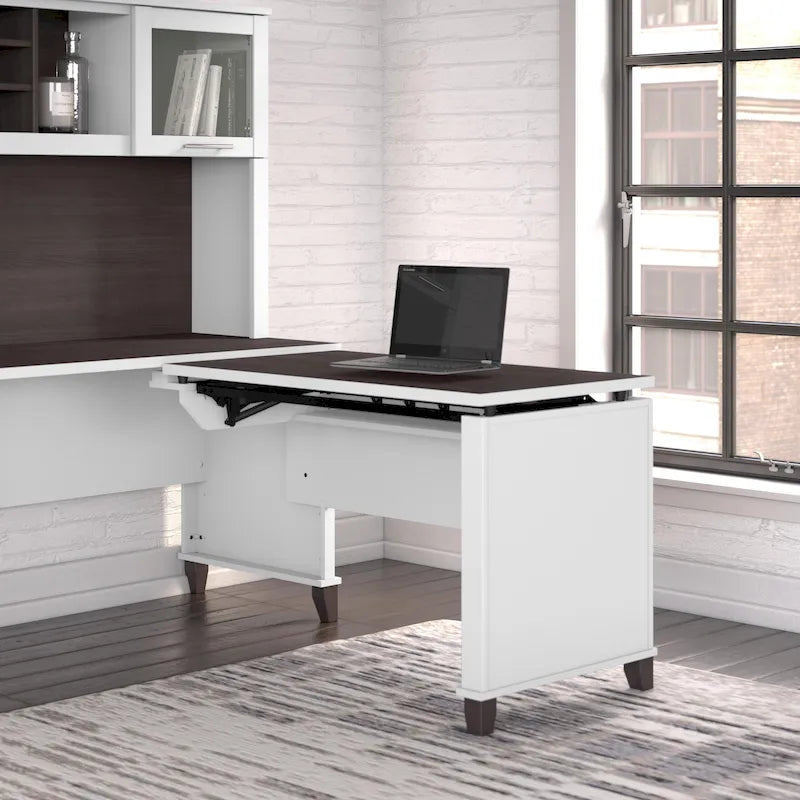 Retour de bureau 3 positions réglable en hauteur assis-debout de 42 po de largeur, ergonomique pour bureau à domicile