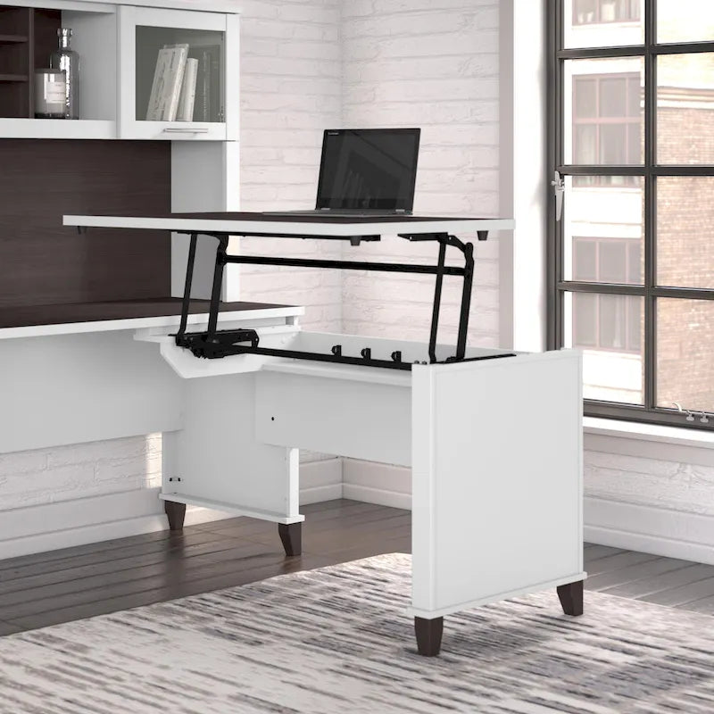Retour de bureau 3 positions réglable en hauteur assis-debout de 42 po de largeur, ergonomique pour bureau à domicile