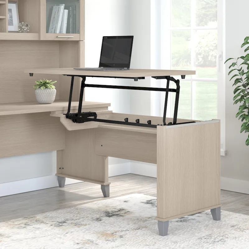 Retour de bureau 3 positions réglable en hauteur assis-debout de 42 po de largeur, ergonomique pour bureau à domicile