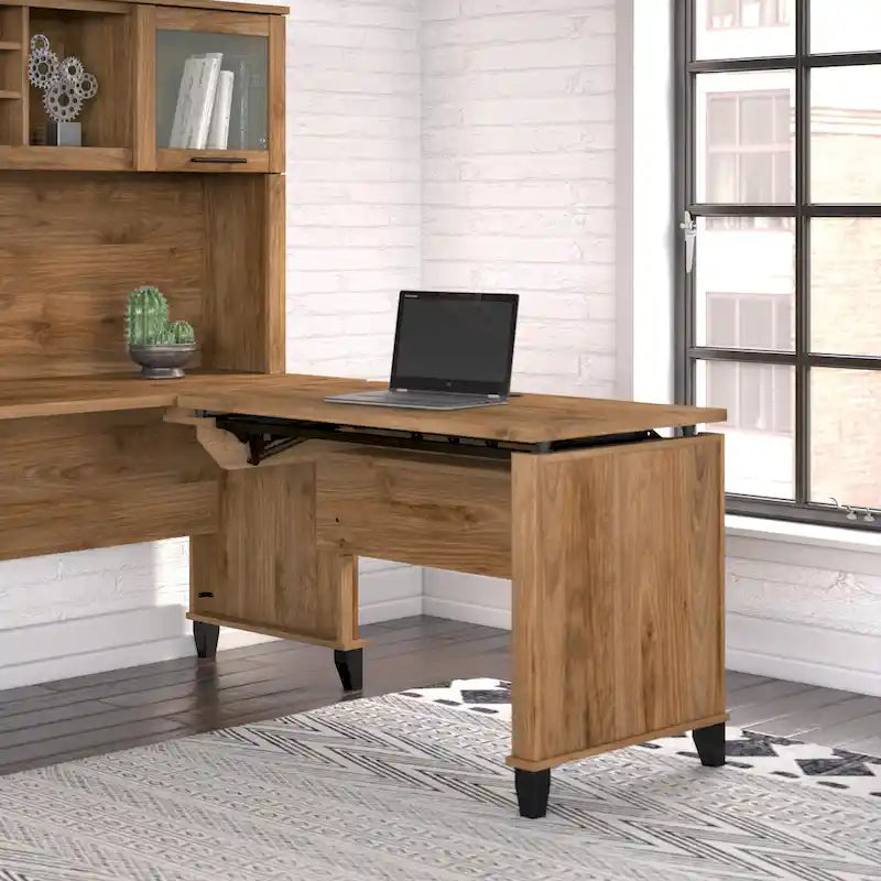 Retour de bureau 3 positions réglable en hauteur assis-debout de 42 po de largeur, ergonomique pour bureau à domicile