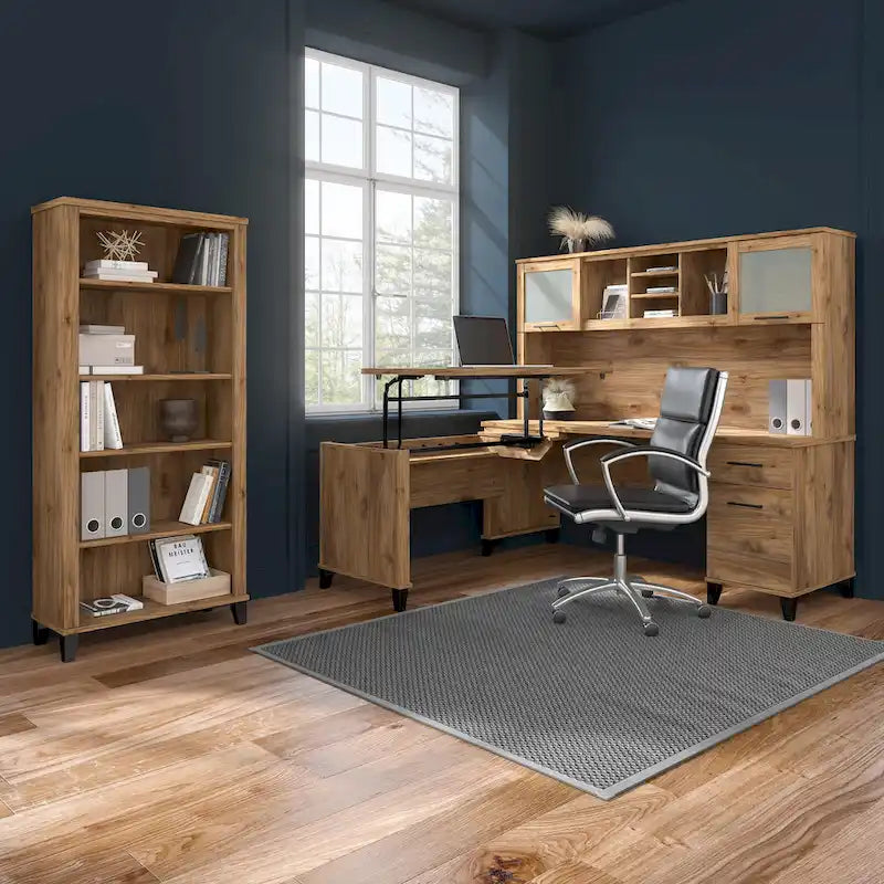 Retour de bureau 3 positions réglable en hauteur assis-debout de 42 po de largeur, ergonomique pour bureau à domicile