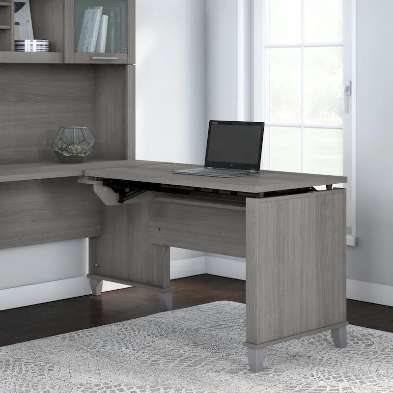 Retour de bureau 3 positions réglable en hauteur assis-debout de 42 po de largeur, ergonomique pour bureau à domicile