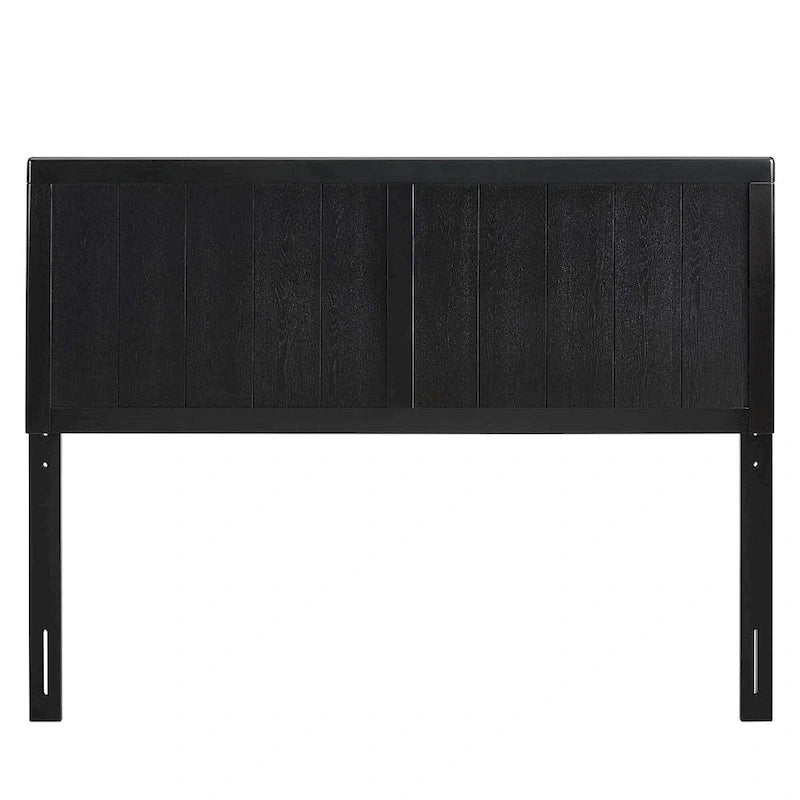 Tête de lit noire en bois massif de style campagnard, décoration de chambre à coucher en bois massif