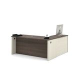 Bureau d'angle en L Prestige, Grand bureau à domicile avec rangement