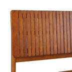 Lit Queen Moderne avec Tête de Lit à Lattes, Cadre de Lit Plateforme en Bois, Style Minimaliste