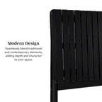 Lit Queen Moderne avec Tête de Lit à Lattes, Cadre de Lit Plateforme en Bois, Style Minimaliste
