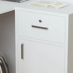 Comptoir de Réception d'Angle en Bois 55,9"L x 48,4"H avec Tiroir Verrouillable, Usage Bureau