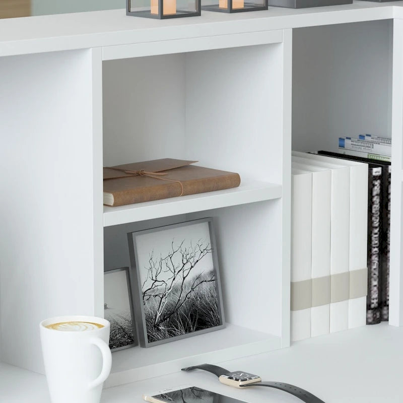 Comptoir de Réception d'Angle en Bois 55,9"L x 48,4"H avec Tiroir Verrouillable, Usage Bureau