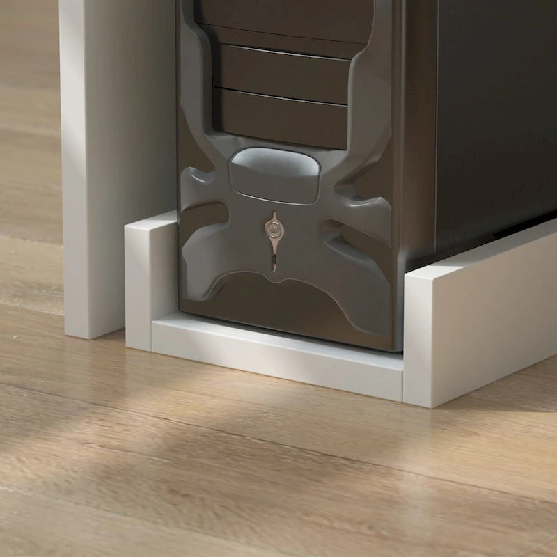 Comptoir de Réception d'Angle en Bois 55,9"L x 48,4"H avec Tiroir Verrouillable, Usage Bureau