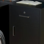 Comptoir de Réception d'Angle en Bois 55,9"L x 48,4"H avec Tiroir Verrouillable, Usage Bureau