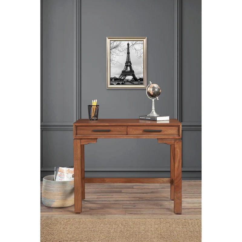 Petit bureau compact pour bureau à domicile, table d'étude minimaliste en bois