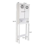 68FCH Meuble WC double porte - Blanc