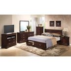 Lit traîneau Queen en bois, meuble de chambre classique d'inspiration française