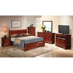 Lit traîneau Queen en bois, meuble de chambre classique d'inspiration française