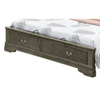Lit traîneau Queen en bois, meuble de chambre classique d'inspiration française