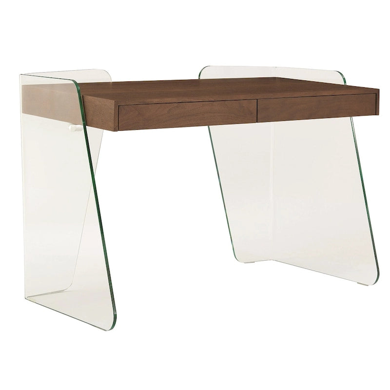 Bureau d'ordinateur en verre trempé, table de travail moderne pour bureau à domicile