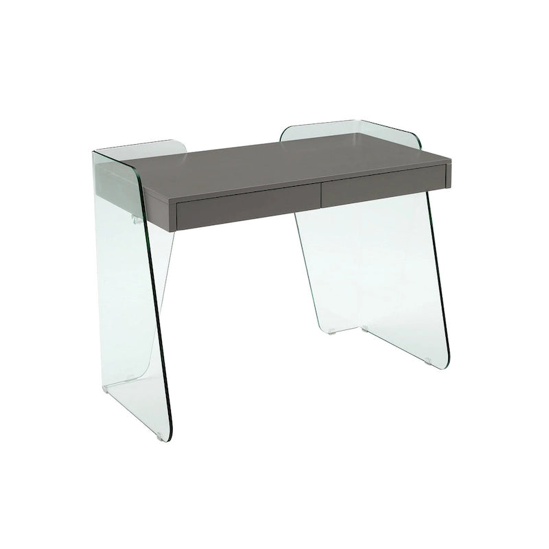 Bureau d'ordinateur en verre trempé, table de travail moderne pour bureau à domicile
