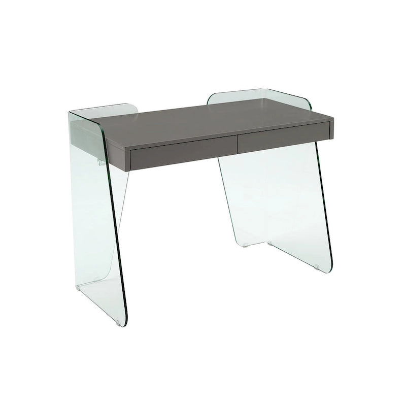 Bureau d'ordinateur en verre trempé, table de travail moderne pour bureau à domicile