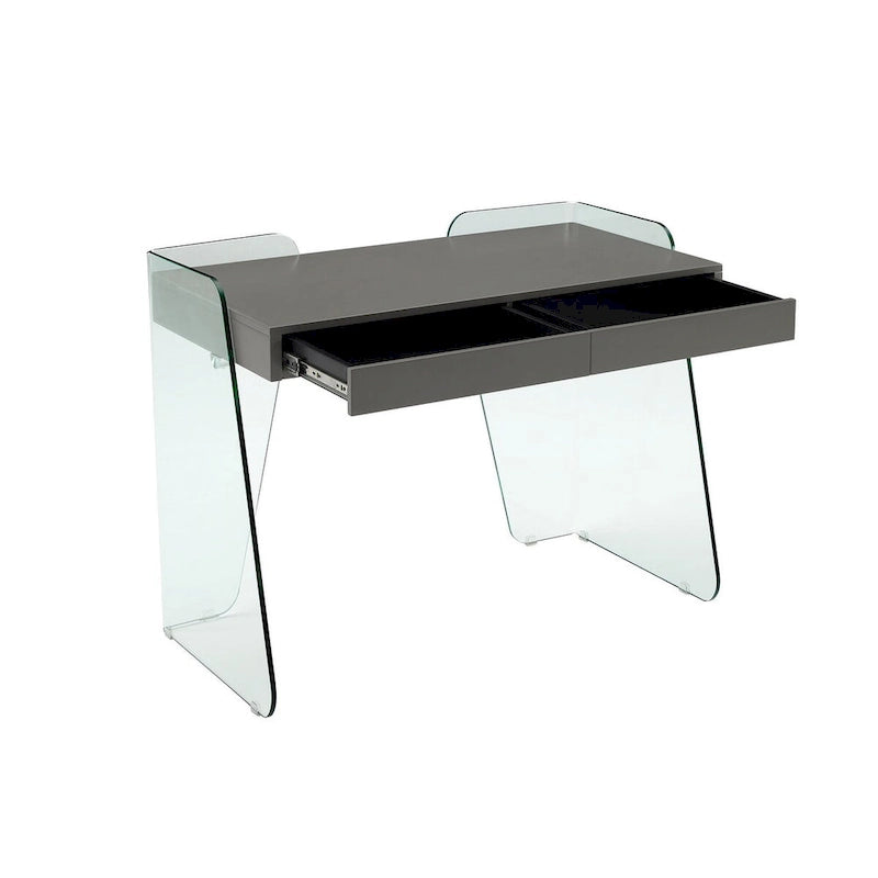 Bureau d'ordinateur en verre trempé, table de travail moderne pour bureau à domicile
