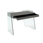 Bureau d'ordinateur en verre trempé, table de travail moderne pour bureau à domicile