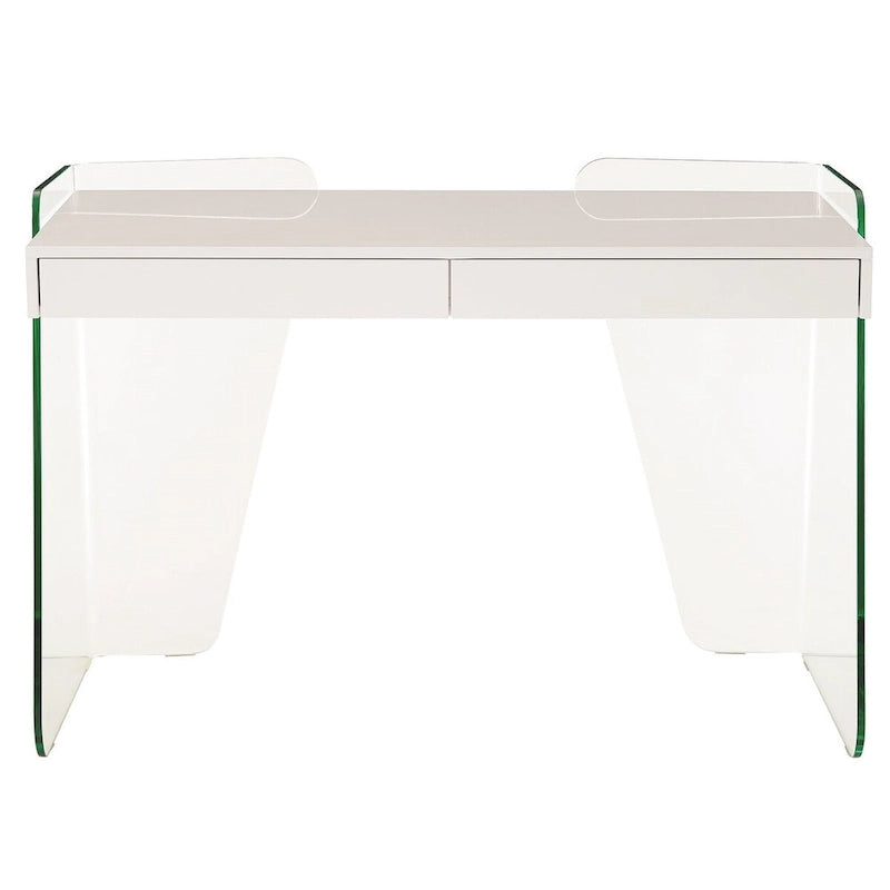 Bureau d'ordinateur en verre trempé, table de travail moderne pour bureau à domicile