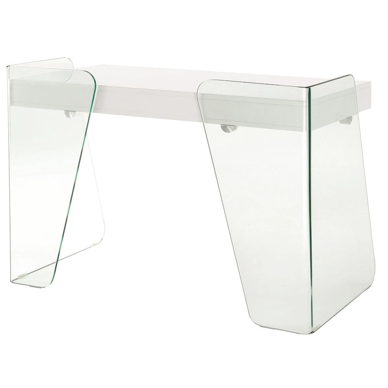 Bureau d'ordinateur en verre trempé, table de travail moderne pour bureau à domicile