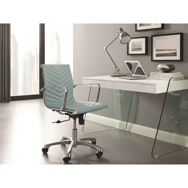 Bureau d'ordinateur en verre trempé, table de travail moderne pour bureau à domicile