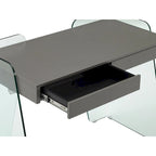 Bureau d'ordinateur en verre trempé, table de travail moderne pour bureau à domicile