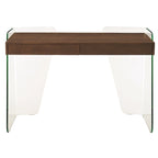 Bureau d'ordinateur en verre trempé, table de travail moderne pour bureau à domicile