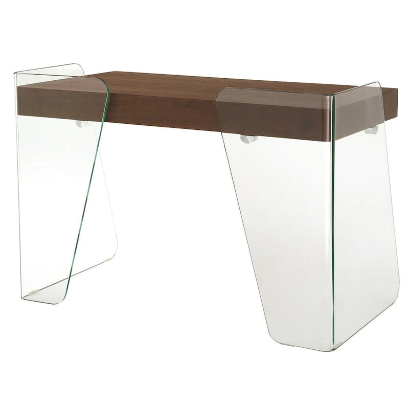 Bureau d'ordinateur en verre trempé, table de travail moderne pour bureau à domicile