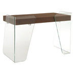 Bureau d'ordinateur en verre trempé, table de travail moderne pour bureau à domicile