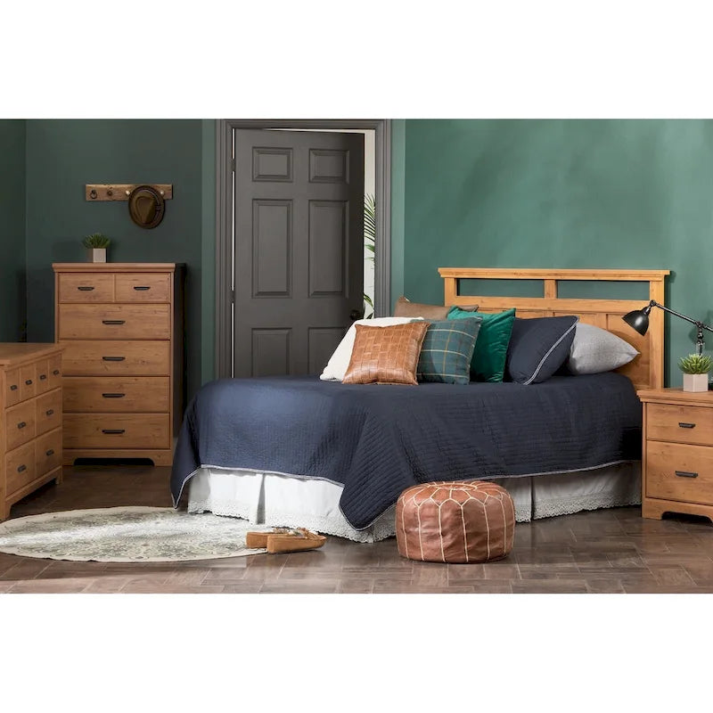 Table de chevet rustique à 2 tiroirs pour chambre à coucher, style cottage.