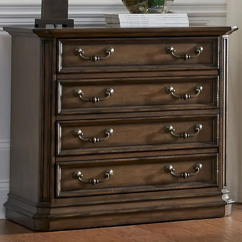 Meuble de classement latéral à 2 tiroirs Antique Toffee, rangement de bureau en bois traditionnel
