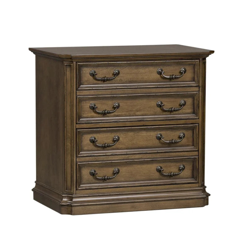Meuble de classement latéral à 2 tiroirs Antique Toffee, rangement de bureau en bois traditionnel