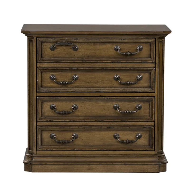 Meuble de classement latéral à 2 tiroirs Antique Toffee, rangement de bureau en bois traditionnel