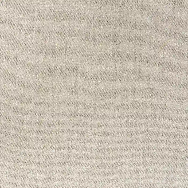 Chaise de salle à manger en tissu crème avec dossier en cannage et cadre en bois massif