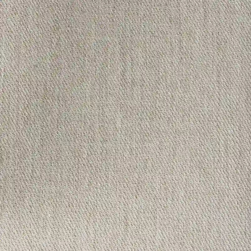 Chaise de salle à manger en tissu crème avec dossier en cannage et cadre en bois massif