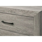 Ensemble de chambre rustique Jan 3 pièces gris avec plateforme
