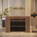 Bureau de réception avec lumières LED, grande table de comptoir de réception avec panneaux privés