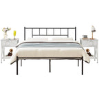 Ensemble de lit 3 pièces avec tête de lit en bois et 2 tables de chevet assorties, style moderne