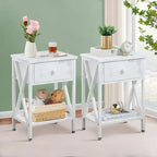 Ensemble de lit 3 pièces avec tête de lit en bois et 2 tables de chevet assorties, style moderne