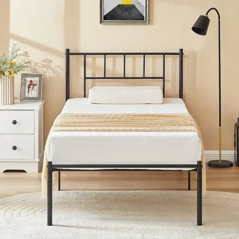 Ensemble de lit 3 pièces avec tête de lit en bois et 2 tables de chevet assorties, style moderne