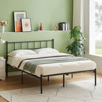 Ensemble de lit 3 pièces avec tête de lit en bois et 2 tables de chevet assorties, style moderne