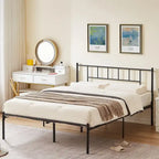 Ensemble de lit 3 pièces avec tête de lit en bois et 2 tables de chevet assorties, style moderne