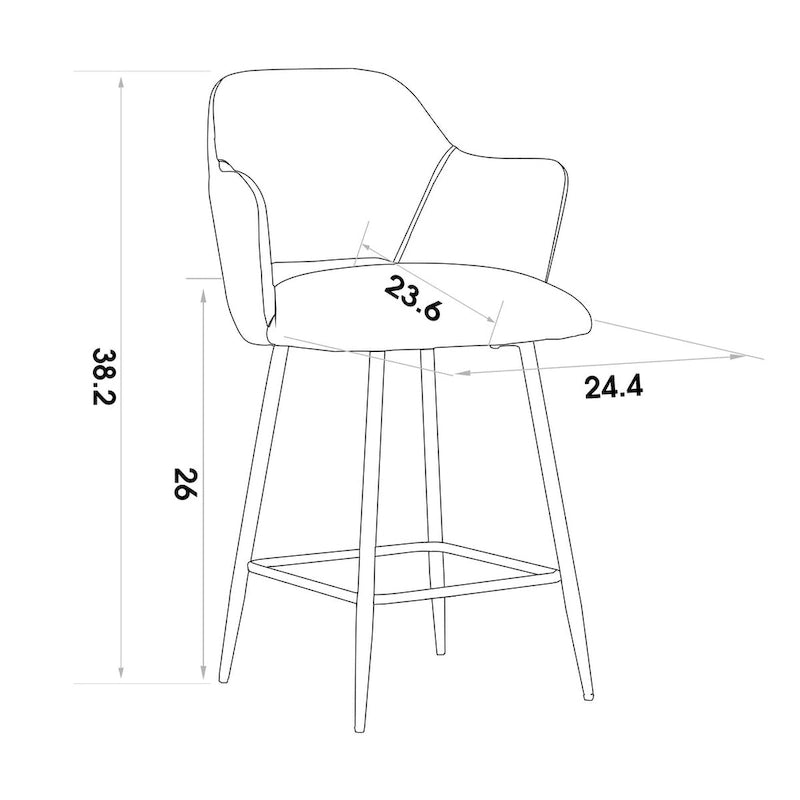 Chaise de salle à manger moderne avec pieds en métal doré, lot de 2
