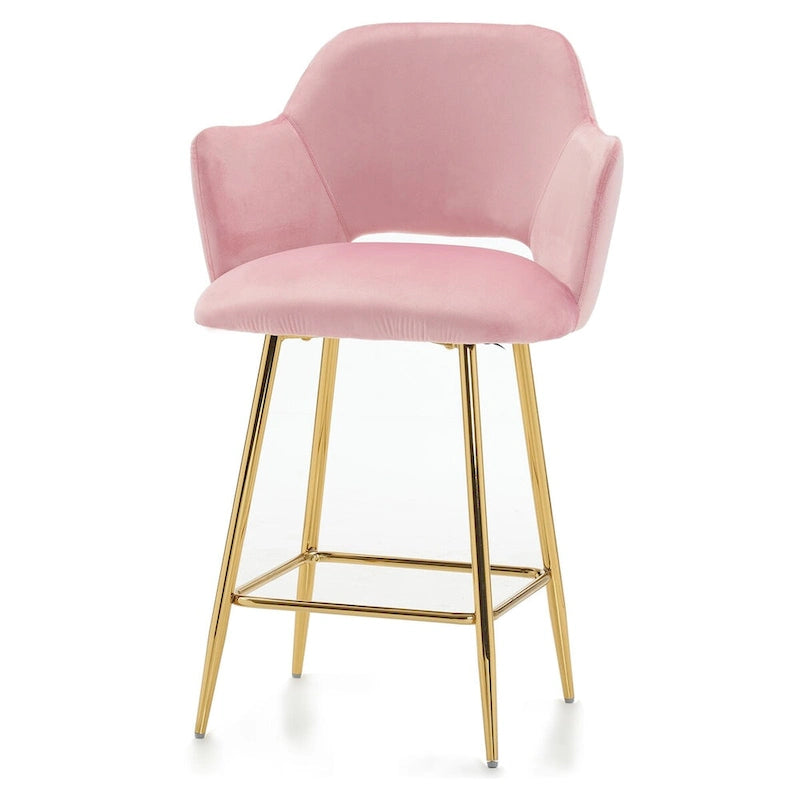Chaise de salle à manger moderne avec pieds en métal doré, lot de 2