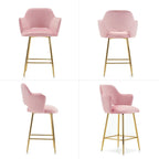 Chaise de salle à manger moderne avec pieds en métal doré, lot de 2