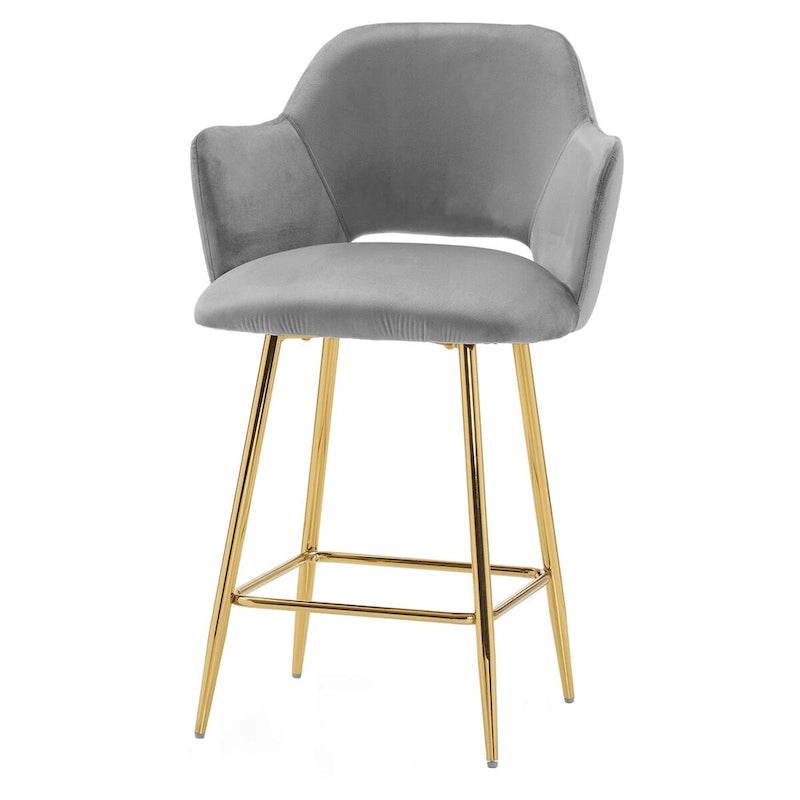 Chaise de salle à manger moderne avec pieds en métal doré, lot de 2