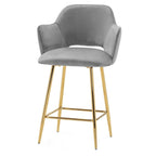 Chaise de salle à manger moderne avec pieds en métal doré, lot de 2