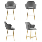 Chaise de salle à manger moderne avec pieds en métal doré, lot de 2